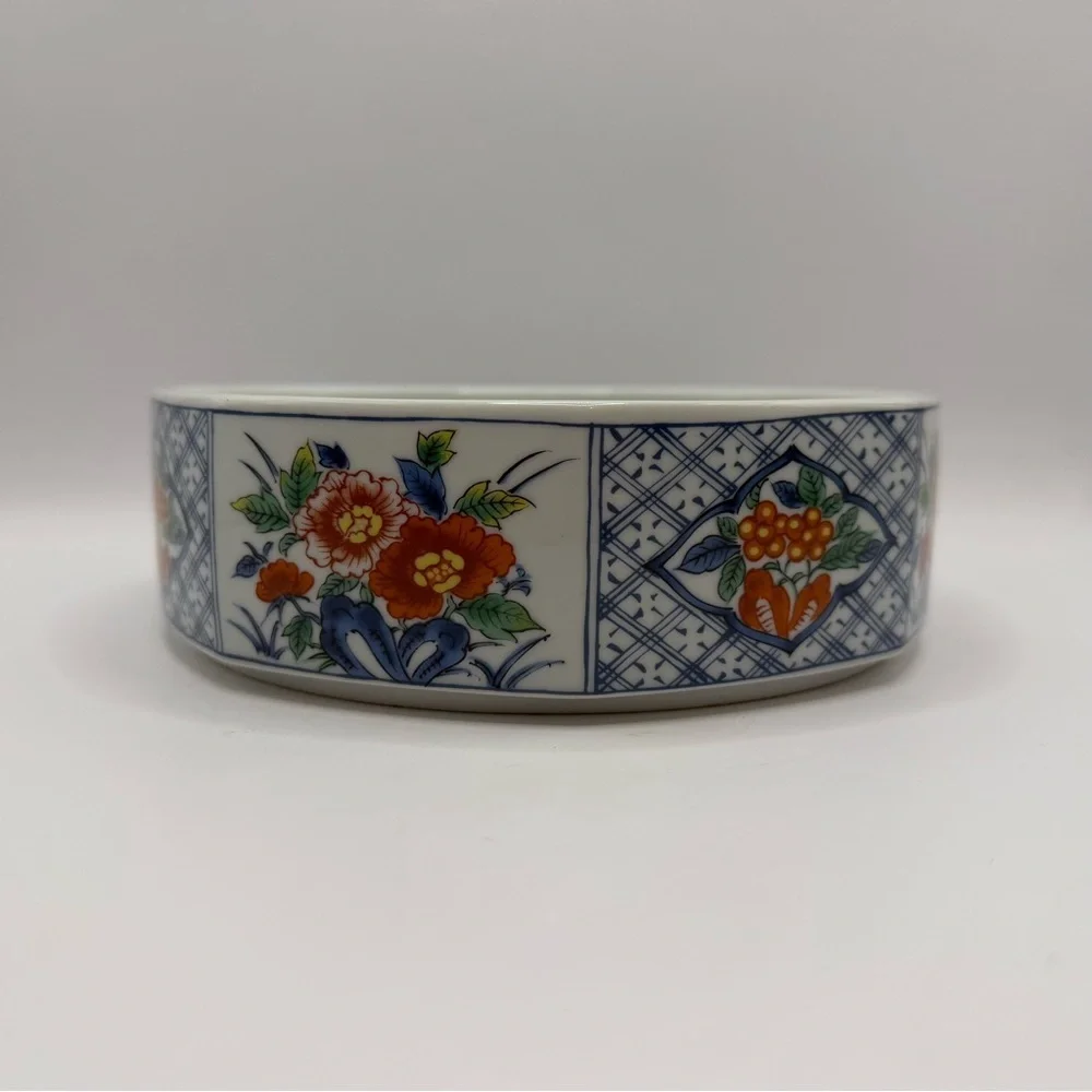 Vintage Japanese Porcelain Stackable Bowl Flowers Only One 7”